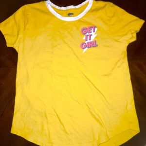 yellow t-shirt